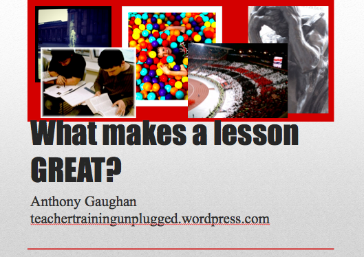 What Makes a Lesson GREAT? - Presentation cover slide