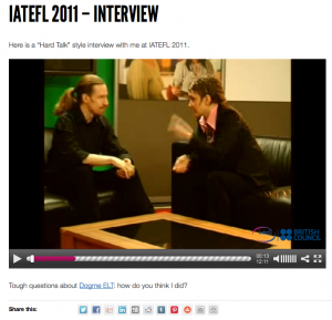 Me being interviewed by Andi White at IATEFL 2011