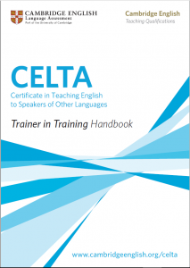 image of Cambridge Assessment Celta Trainer in training Handbook cover